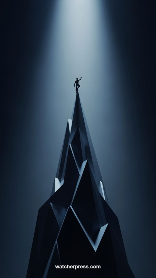 Zenith Achievement: A Minimalist Wallpaper of Triumph and Focus