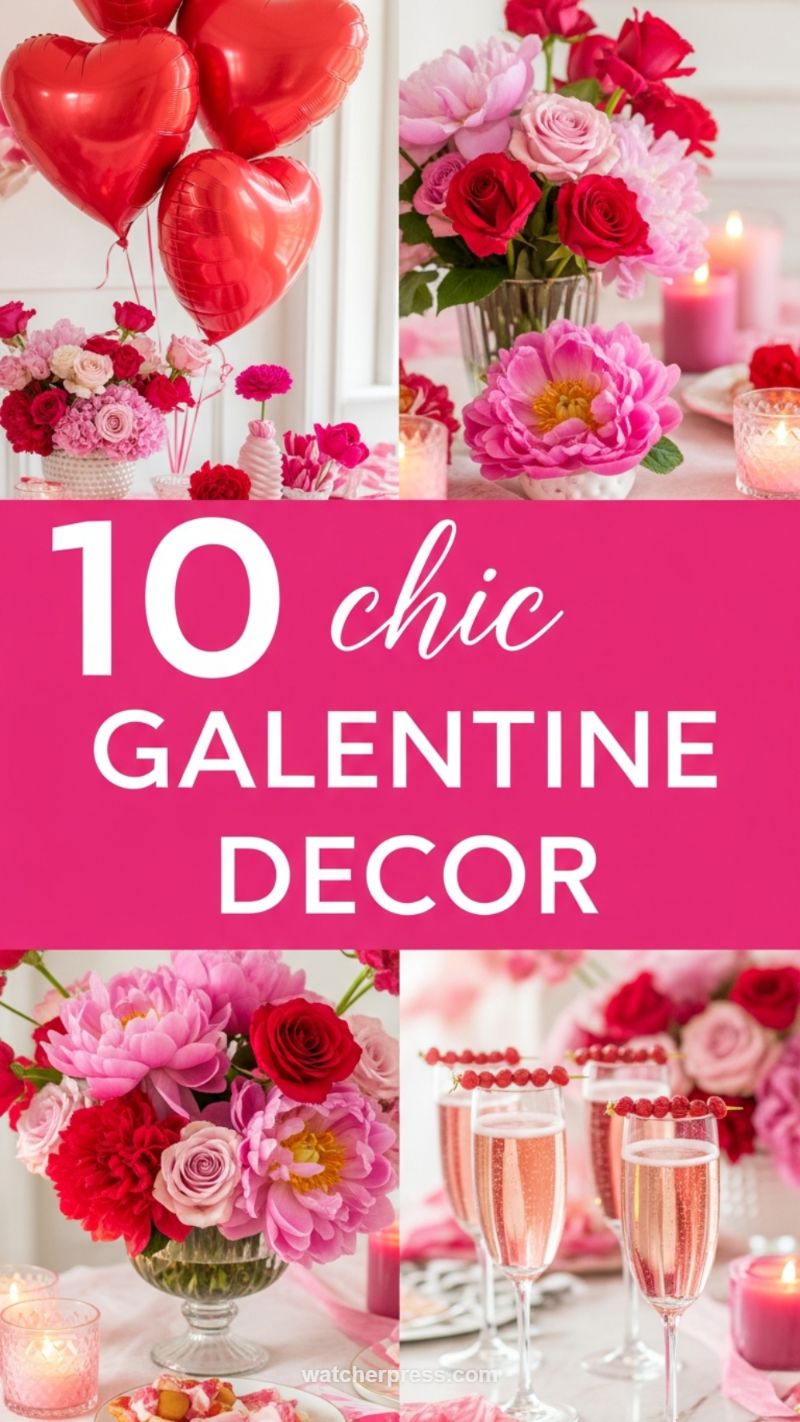 1. Chic Galentine’s Day Floral & Balloon Displays