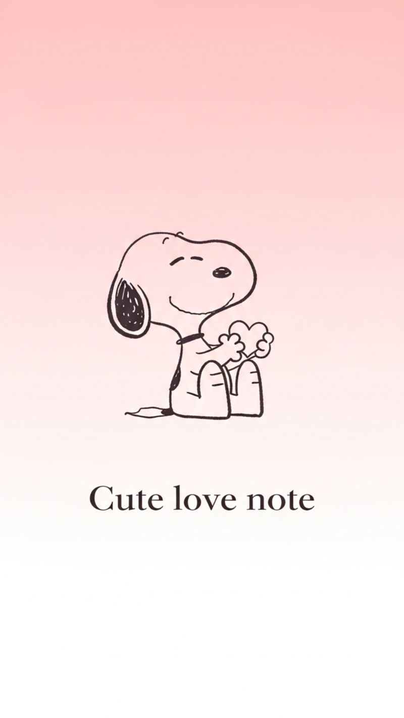 1. Cute Love Note (Snoopy Heart)