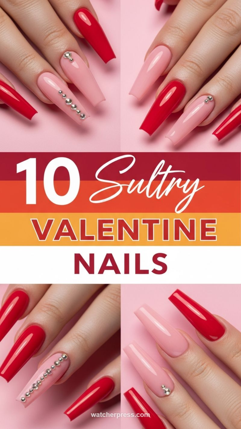 1. Sultry Coffin Nails with Rhinestone Accents