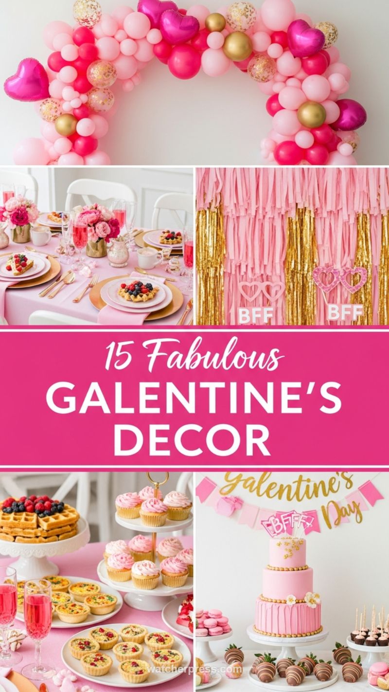 1. Ultimate Galentine's Day Decor Setup: Pink Balloon Arches