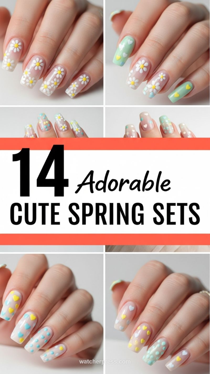 10. Adorable Daisy and Heart Cute Spring Sets