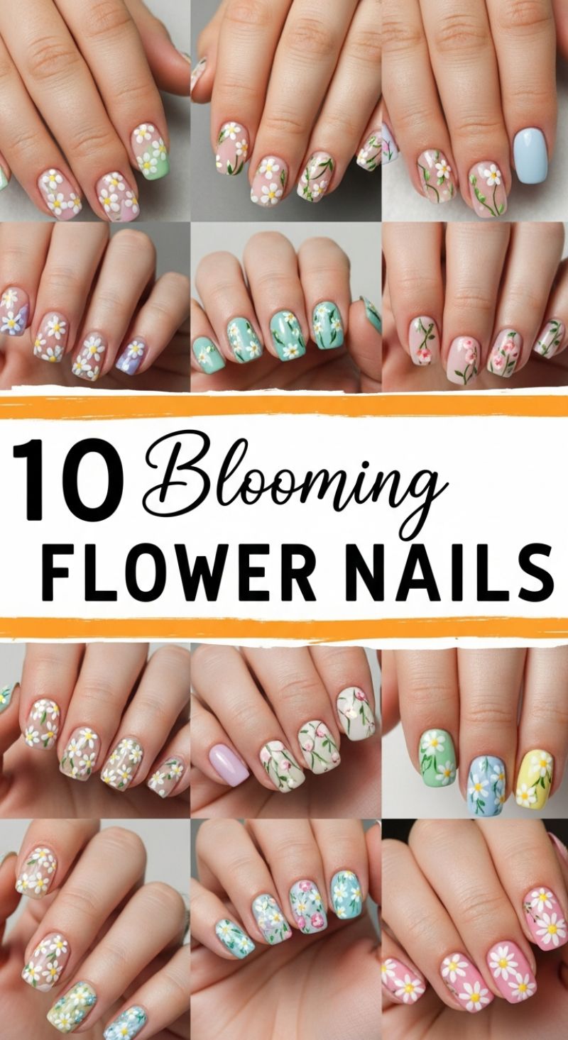 10 Blooming FLOWER NAILS