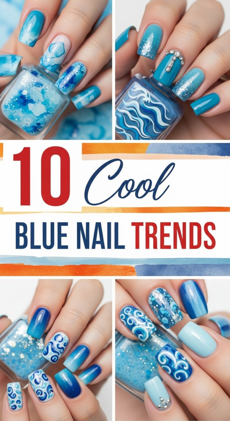 10 Cool Blue Nail Trends for Aquatic Summer Style