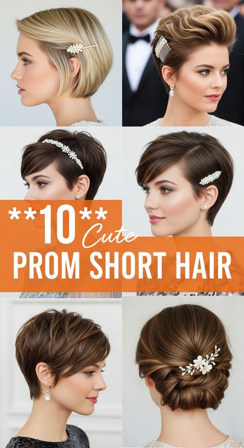 10 Cute Prom Short Hair Looks: Accessories and Texture
