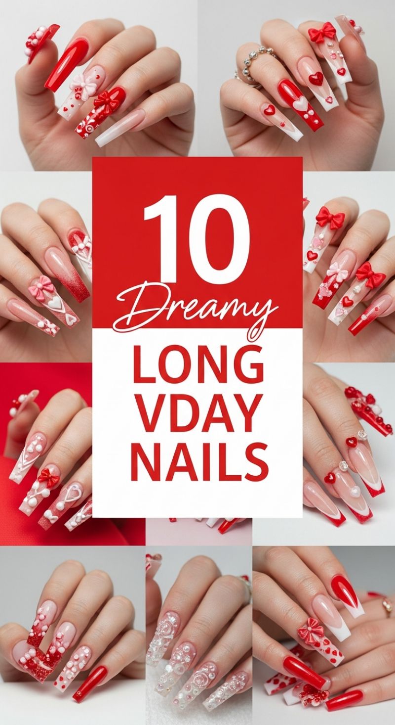 10 Dreamy LONG VDAY NAILS
