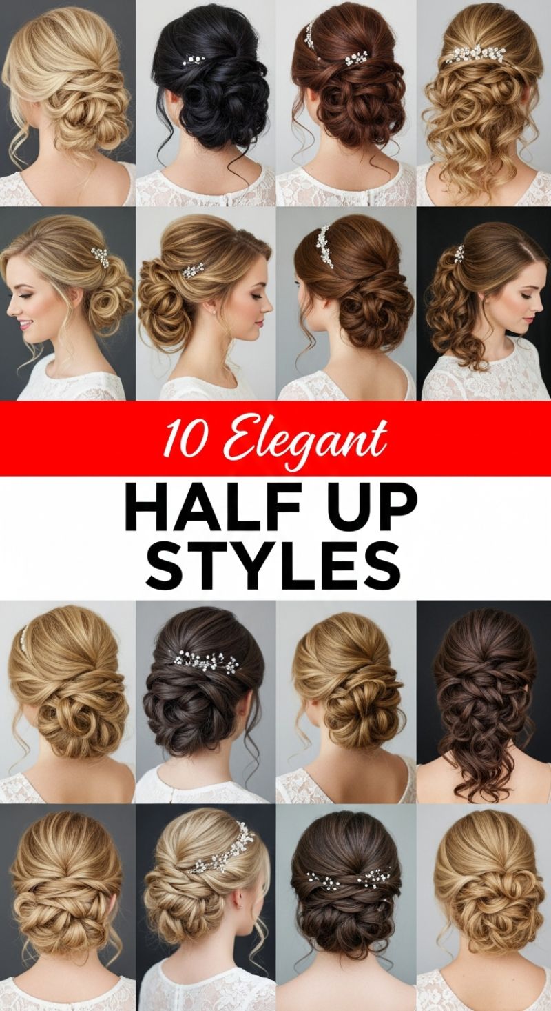 10 Elegant Half Up and Updo Styles for Formal Glamour