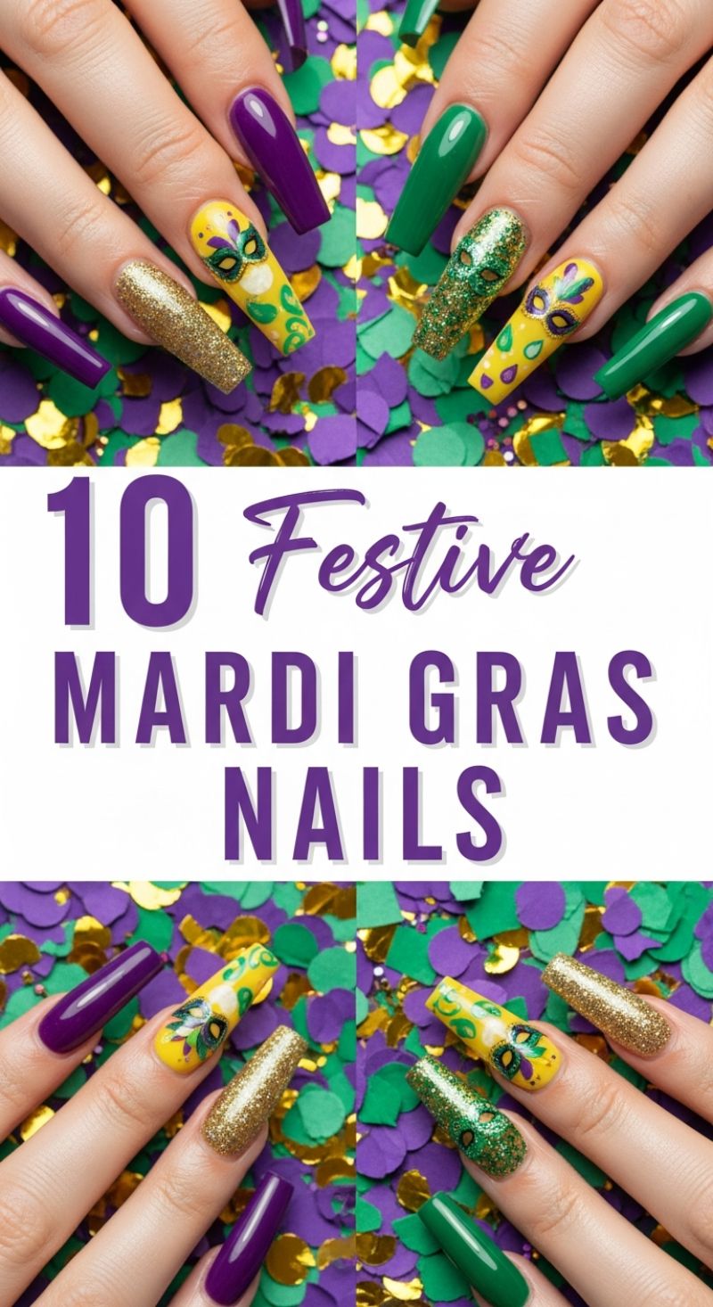 10 Festive MARDI GRAS NAILS