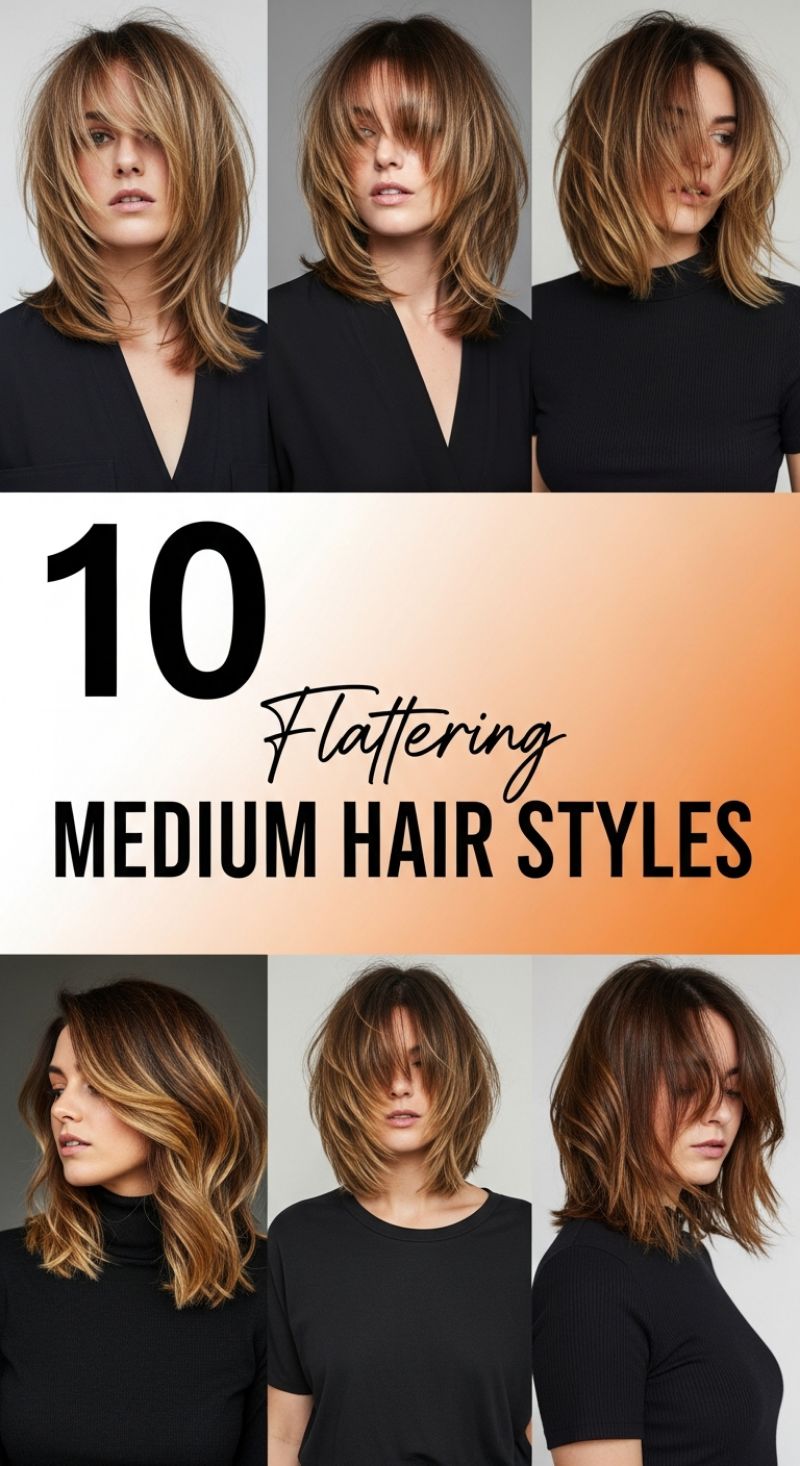 10 Flattering Medium Hair Styles