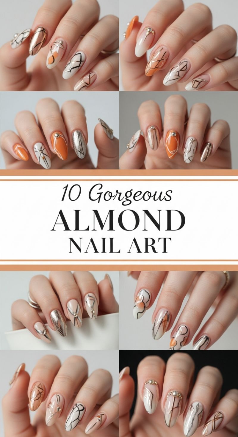 10 Gorgeous ALMOND NAIL ART