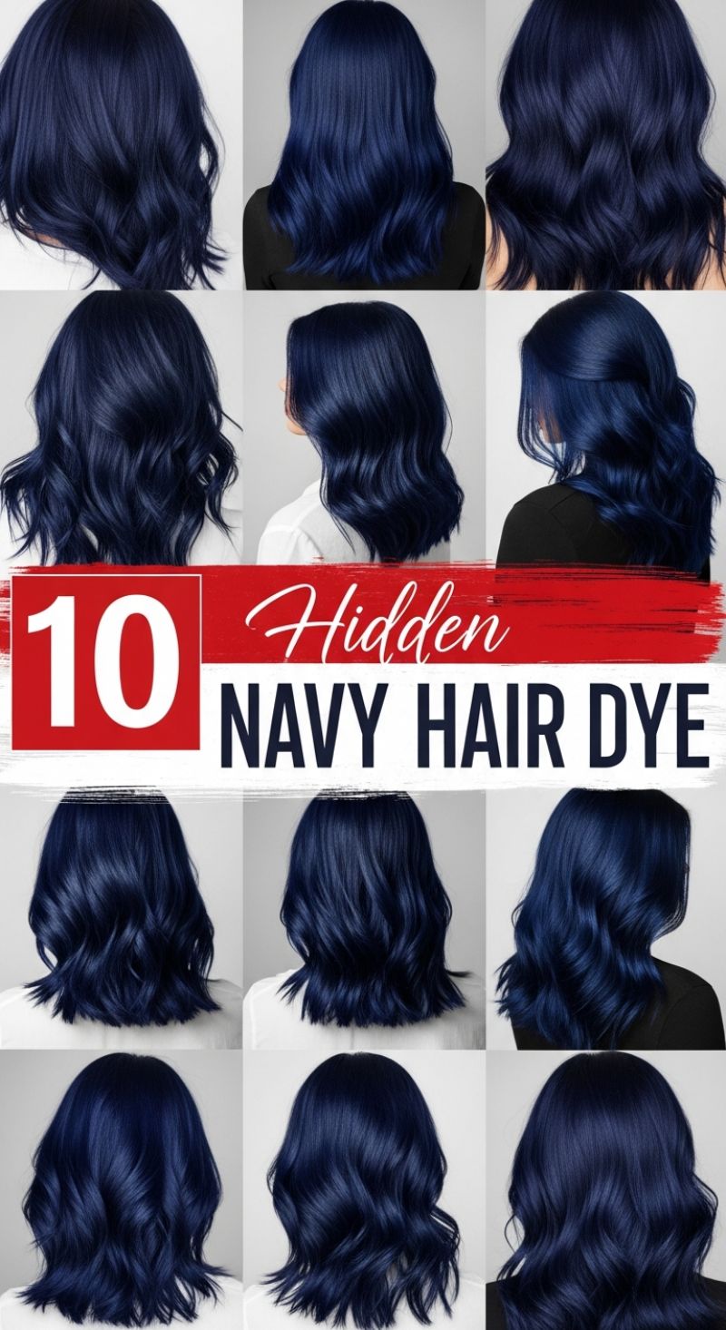 10 Hidden Navy Hair Dye Looks: Romantic Waves with a Bold Twist