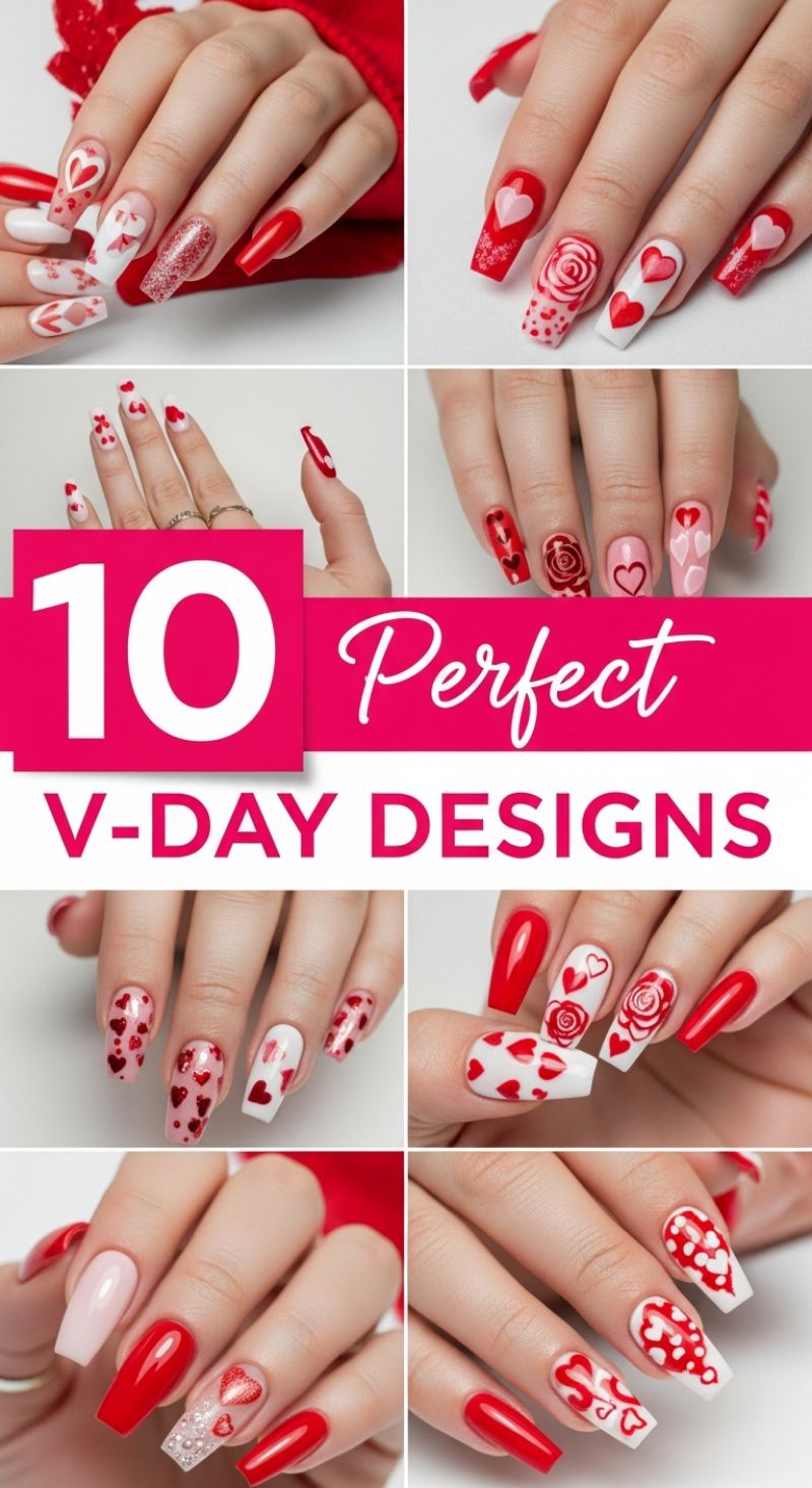 10 Perfect V-Day Designs: Red, Pink, and White Heart Accents