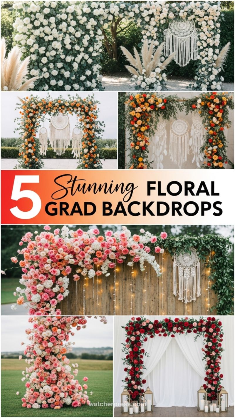 10. Repurpose Backdrops: 5 Stunning Floral Grad Backdrops