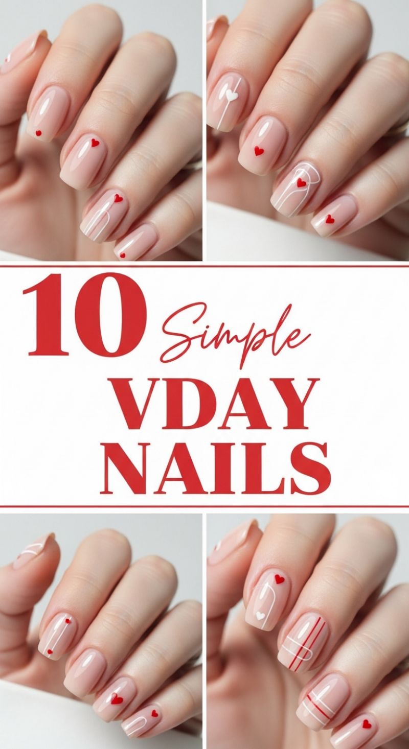 10 Simple V-Day Nails