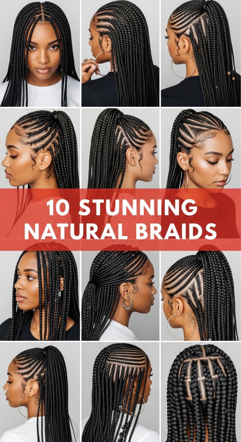 10 STUNNING NATURAL BRAIDS