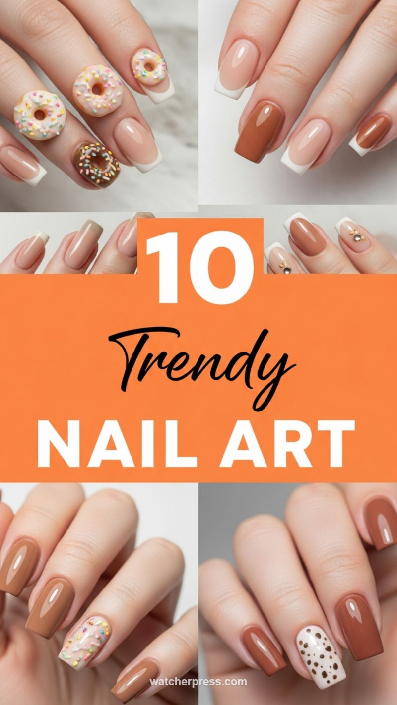 10 Trendy Nail Art: Warm Tones and Playful Designs