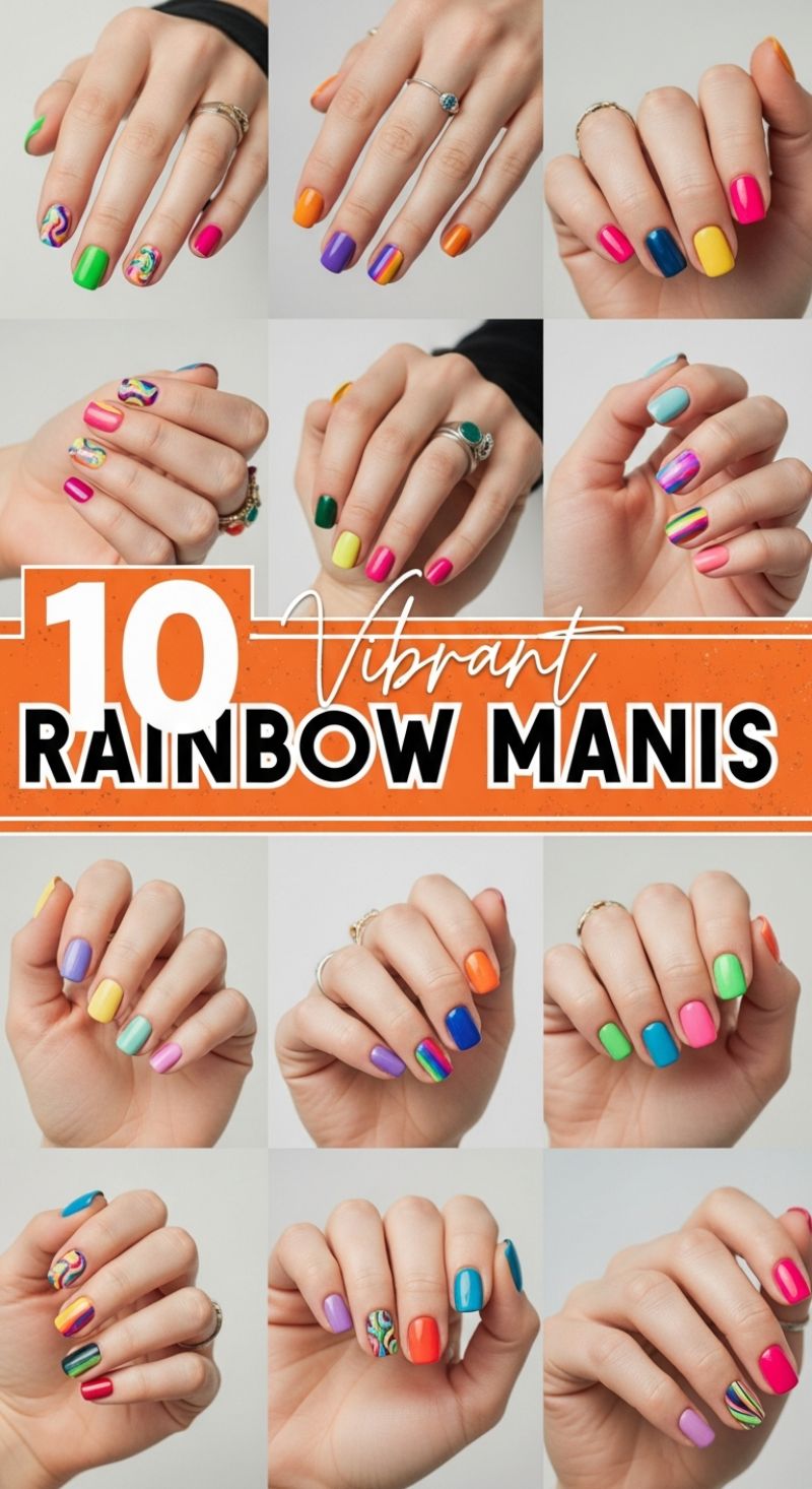 10 Vibrant Rainbow Manicures: Mastering Color Blocking and Abstract Art