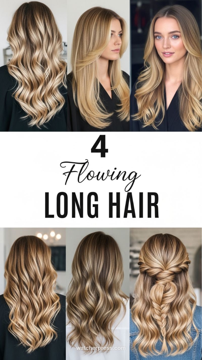 50+ Viral Haircuts: The Ultimate Style Guide for Every Length (Short, Curly, Updos & More) 11. 4 Flowing Long Hair Styles and Beachy Waves