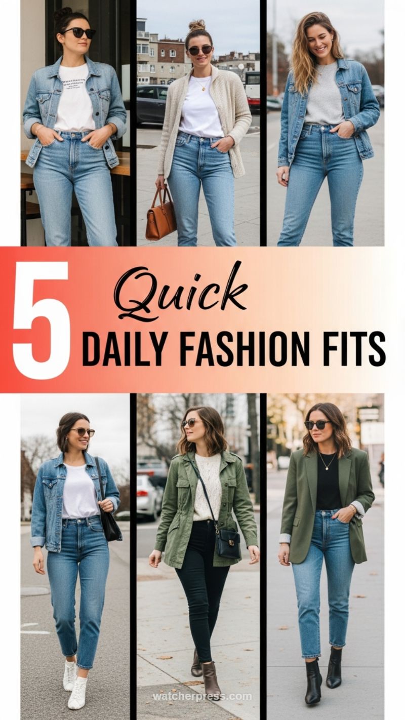 11. 5 Quick Daily Fashion Fits with Denim