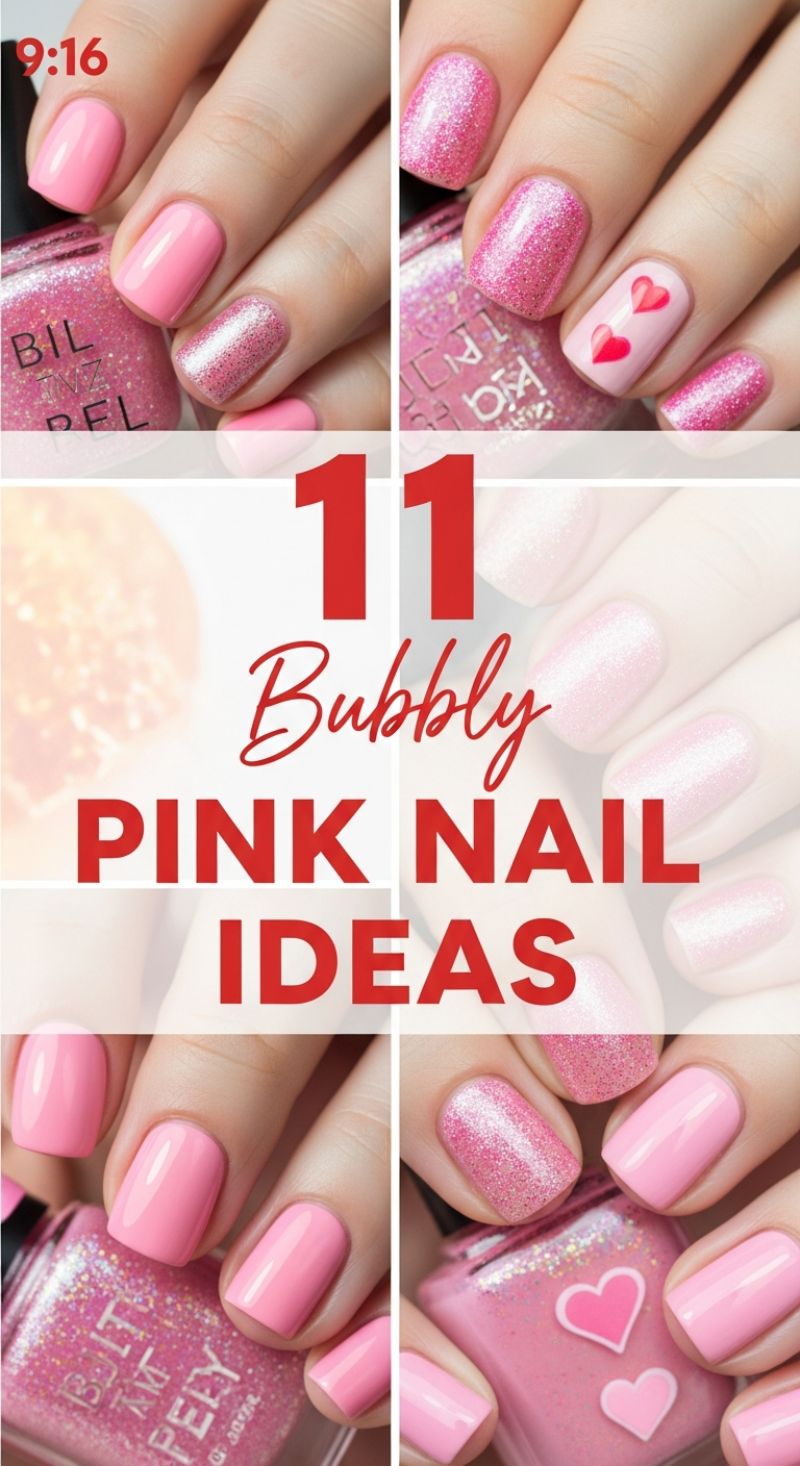 The Ultimate Seasonal Nail Guide: 100+ Must-Try Spring and Summer Manicure Designs 11 Bubbly PINK NAIL IDEAS