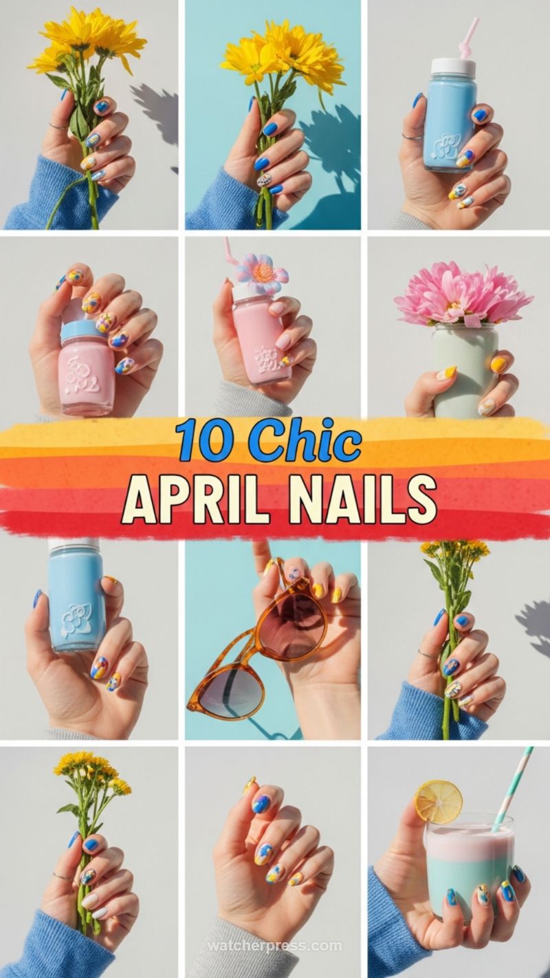 11. Chic April Abstract and Floral Nails