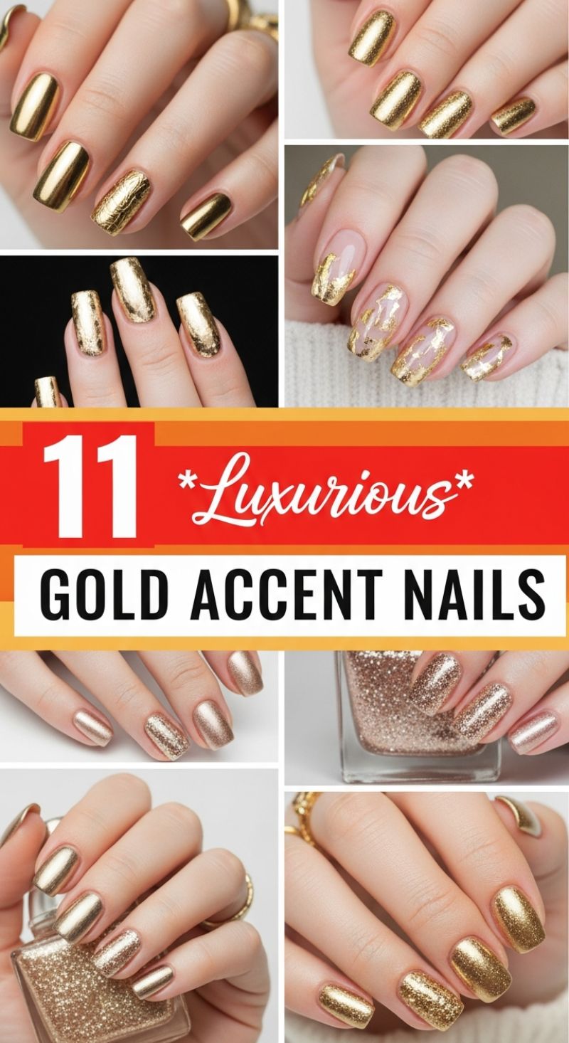 11 Luxurious Gold Accent Nails