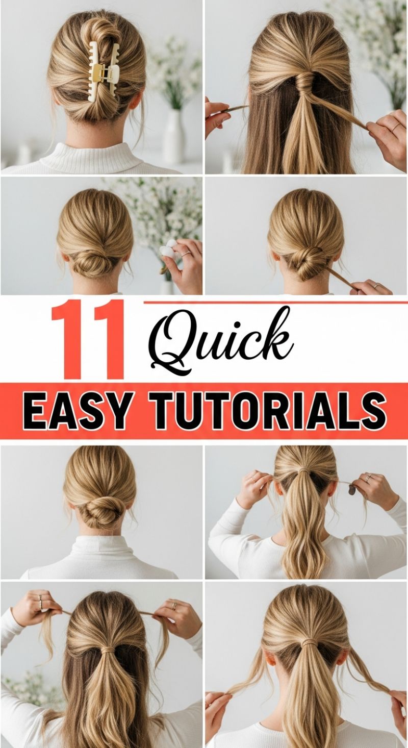11 Quick and Easy Everyday Hair Tutorials
