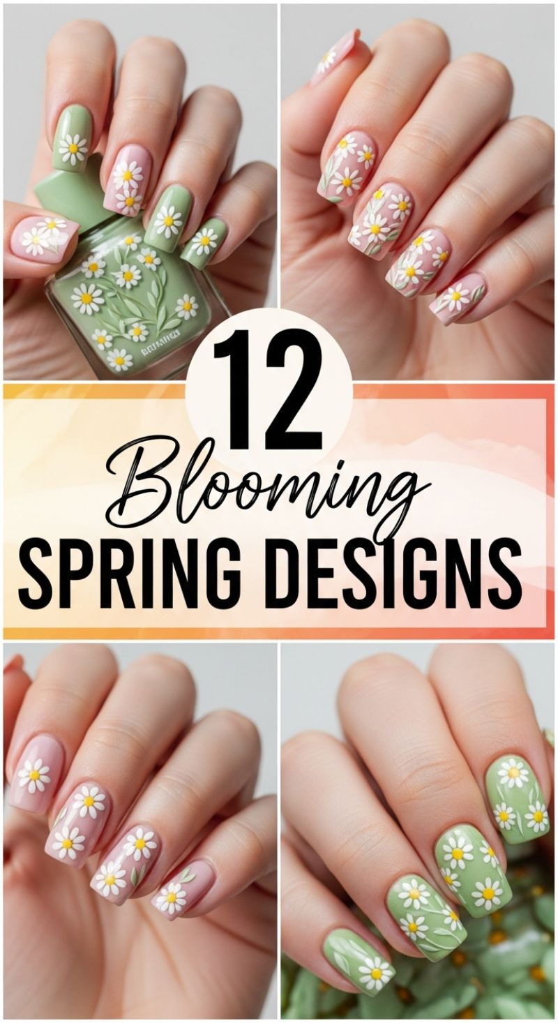 The Ultimate Seasonal Nail Guide: 100+ Must-Try Spring and Summer Manicure Designs 12 Blooming Spring Designs