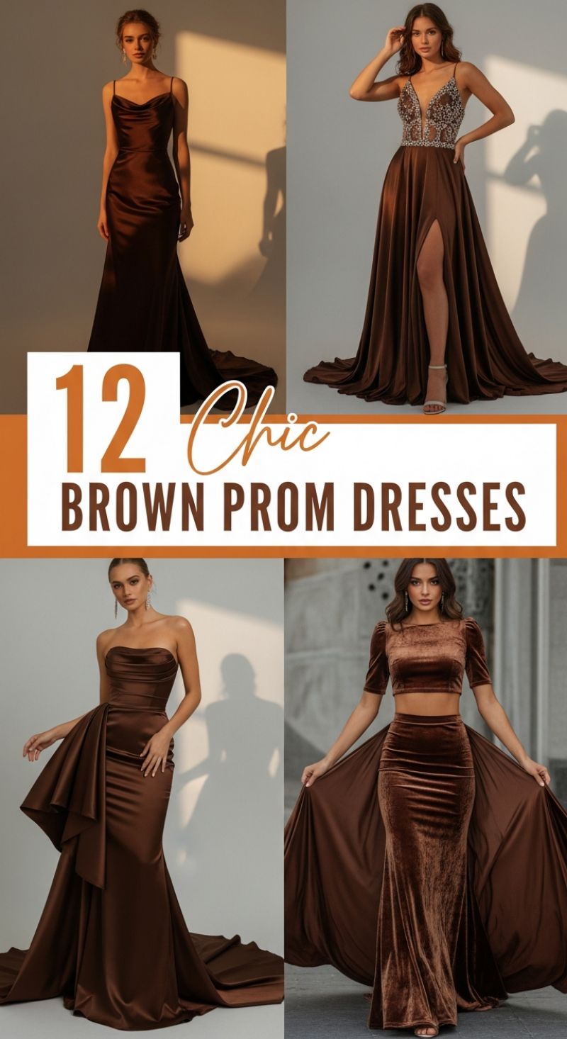 12 Chic Brown Prom Dresses: Mastering the Earthy Formal Trend