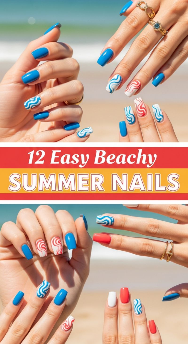 12 Easy Beachy Summer Nails