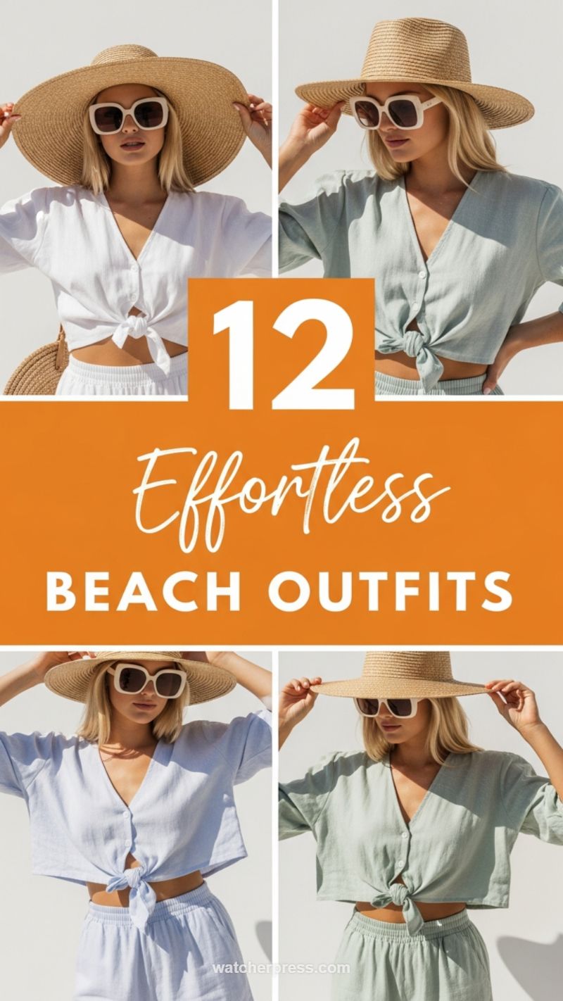 12 Effortless Beach Outfits: Resort Crop Tops and Straw Hats
