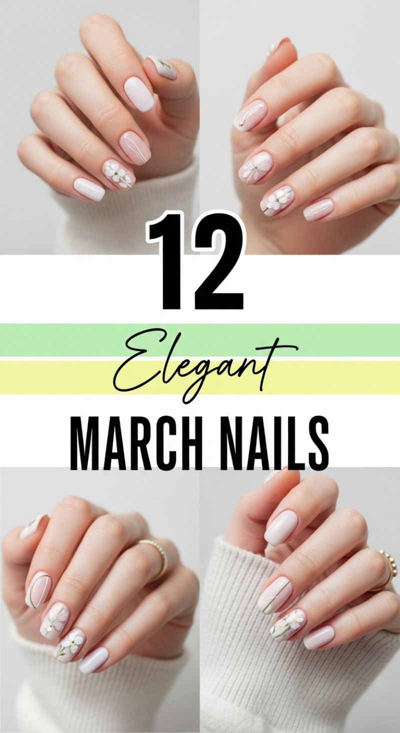 12 Elegant March Nails: Delicate Florals and Minimalist Lines