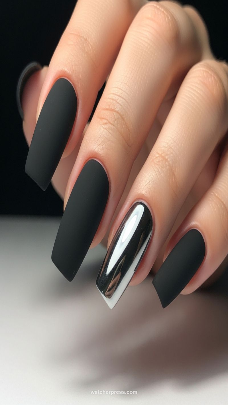 12. Matte Black and Chrome Contrast
