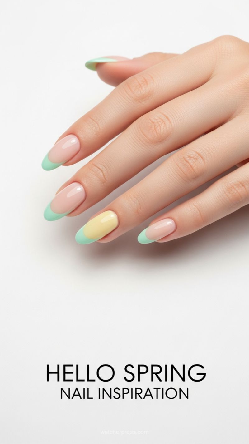 12. Pastel Pop French Manicure