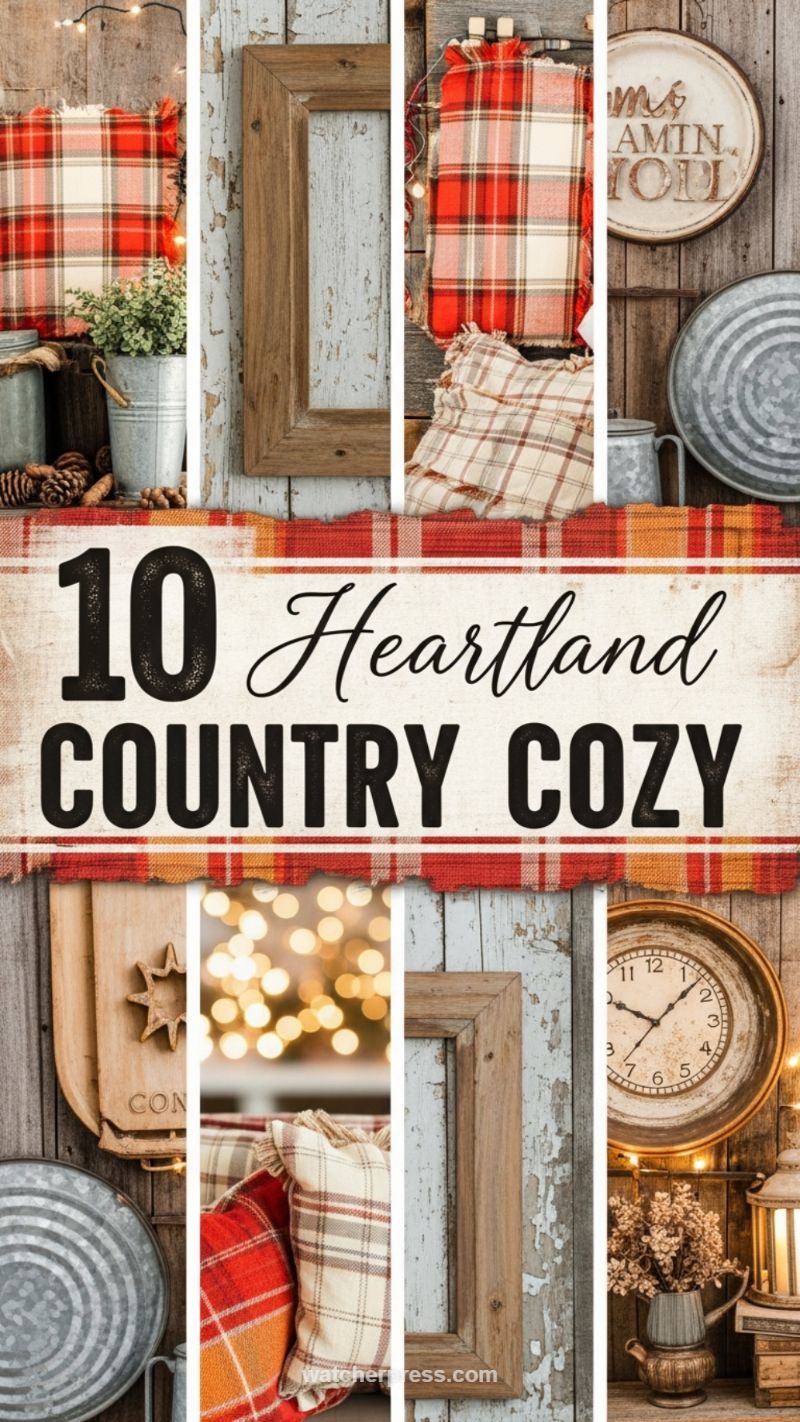 12. Rustic Wood and Plaid Accents (Country Cozy)
