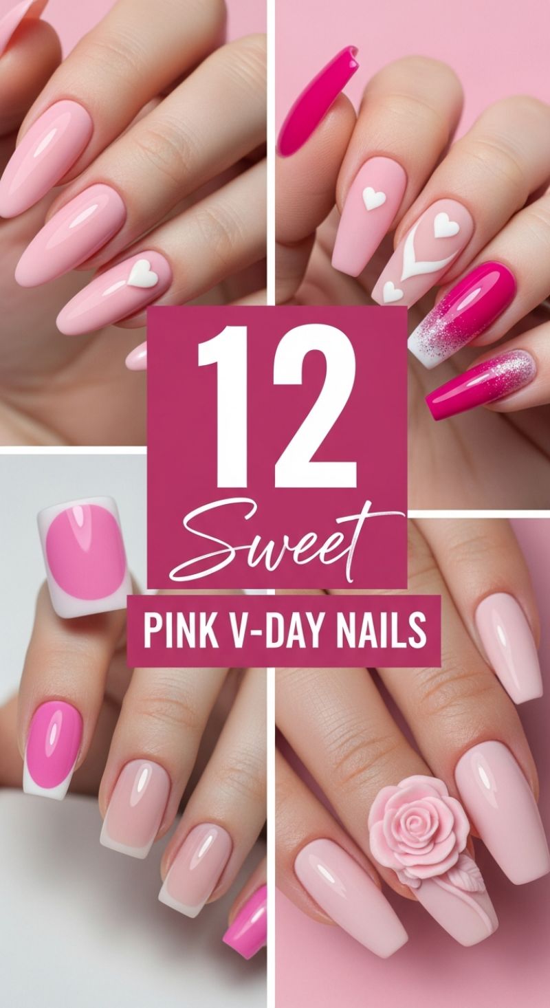 12 Sweet Pink V-Day Nail Designs
