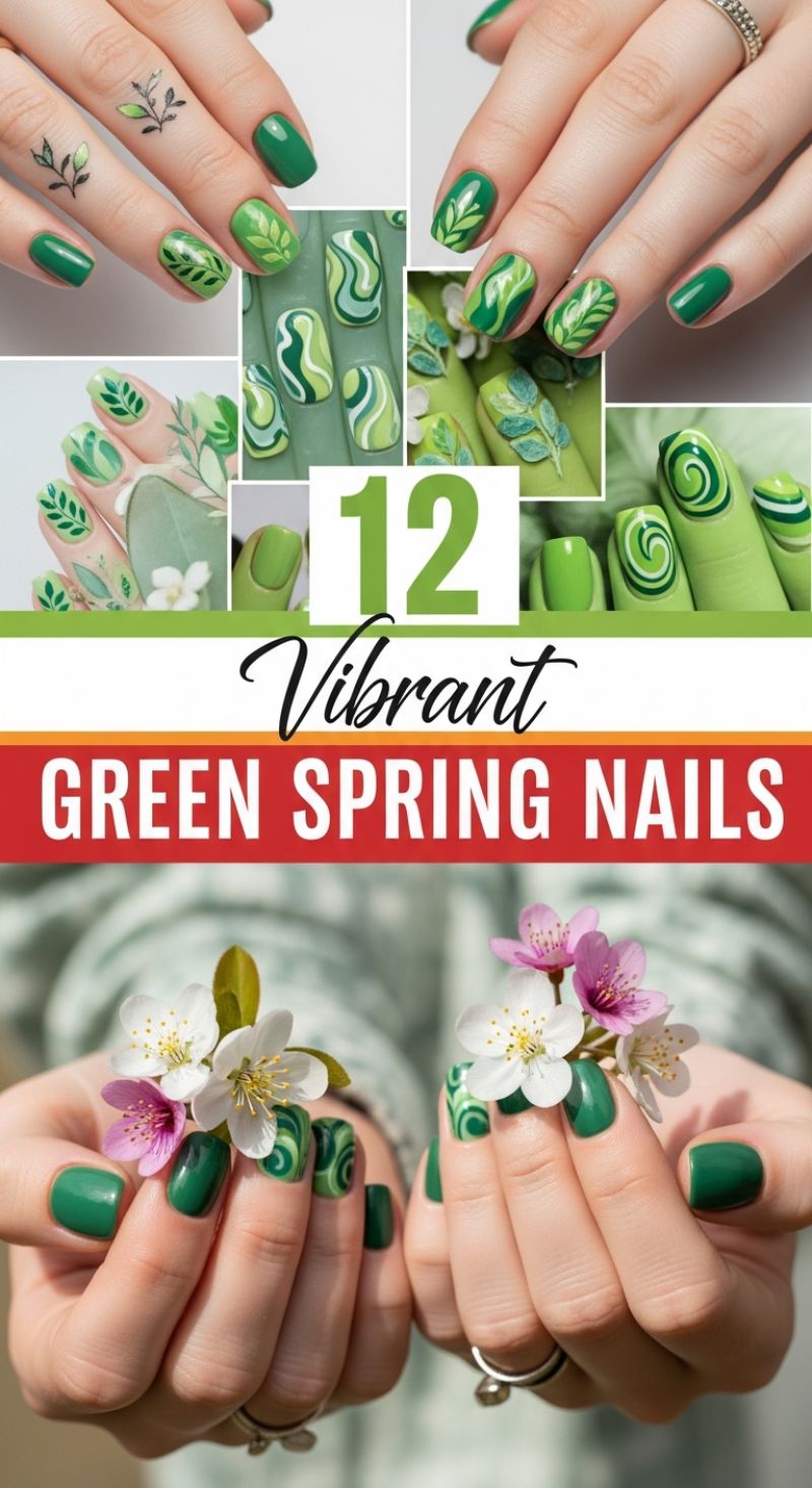 12 Vibrant Green Spring Nails