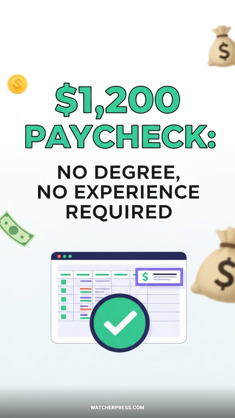 $1,200 PAYCHECK: NO DEGREE, NO EXPERIENCE REQUIRED