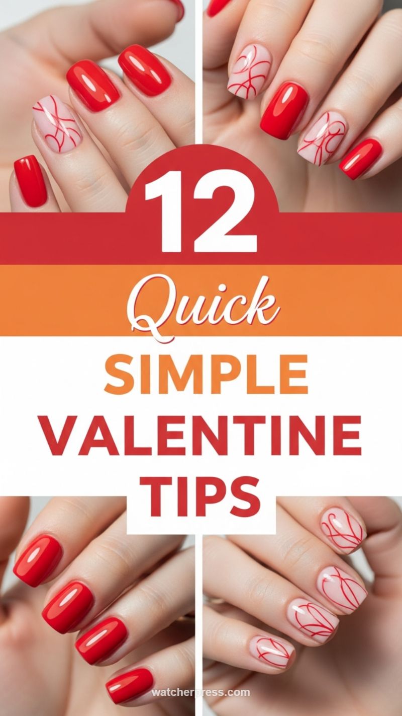13. 12 Quick Simple Valentine Tips: Abstract Red Swirls