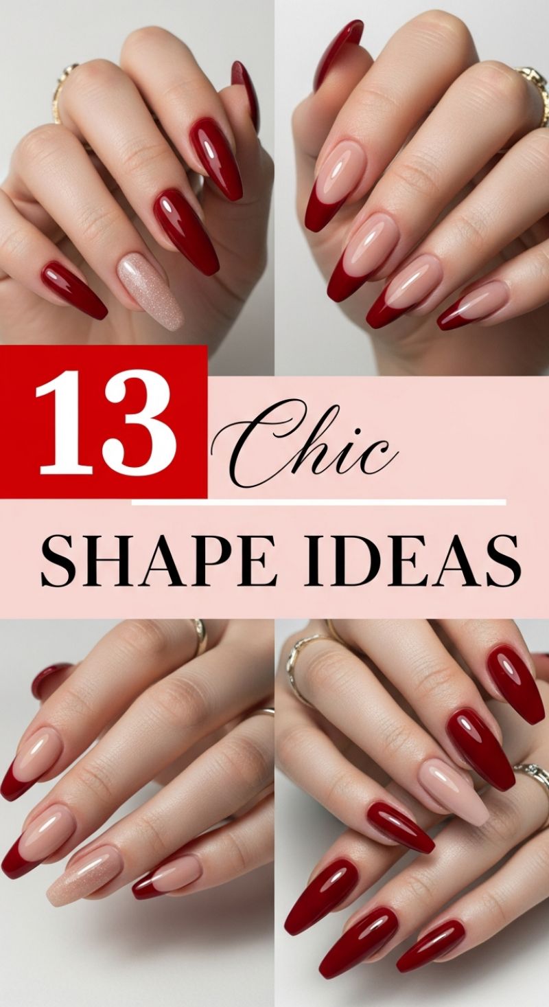 13 Chic Shape Ideas: Mastering the Tapered Nail in Ruby Red