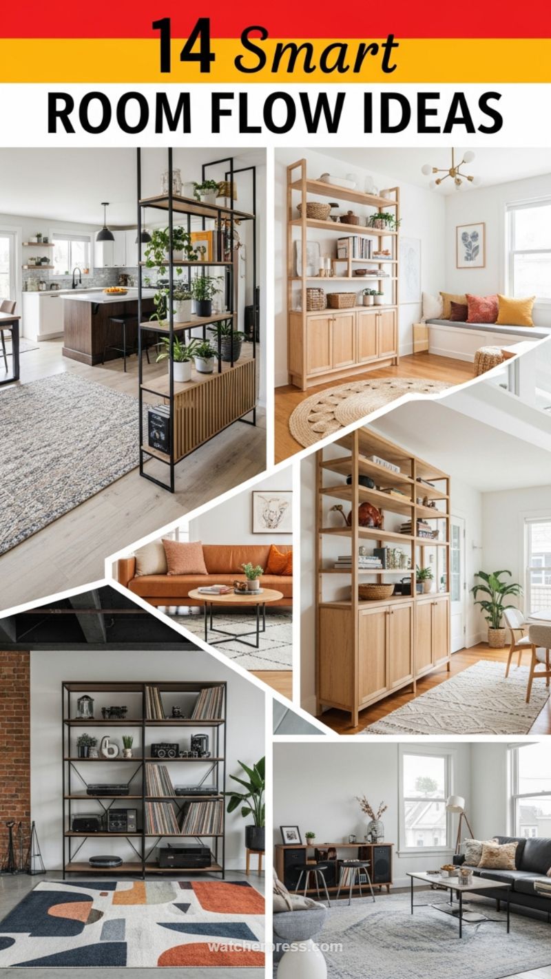 13. Dividing Space with Dramatic Shelving (Smart Room Flow Ideas)