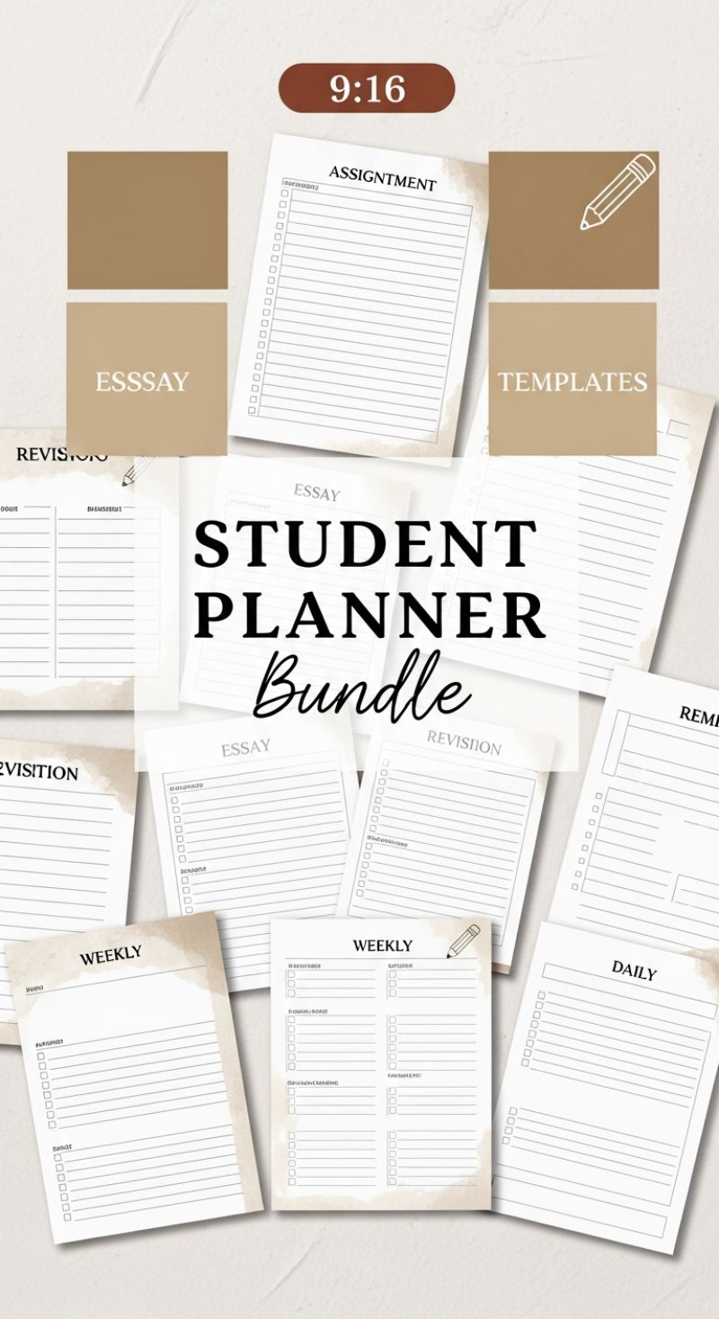 13. Maximize Academic Performance with a Student Planner Bundle