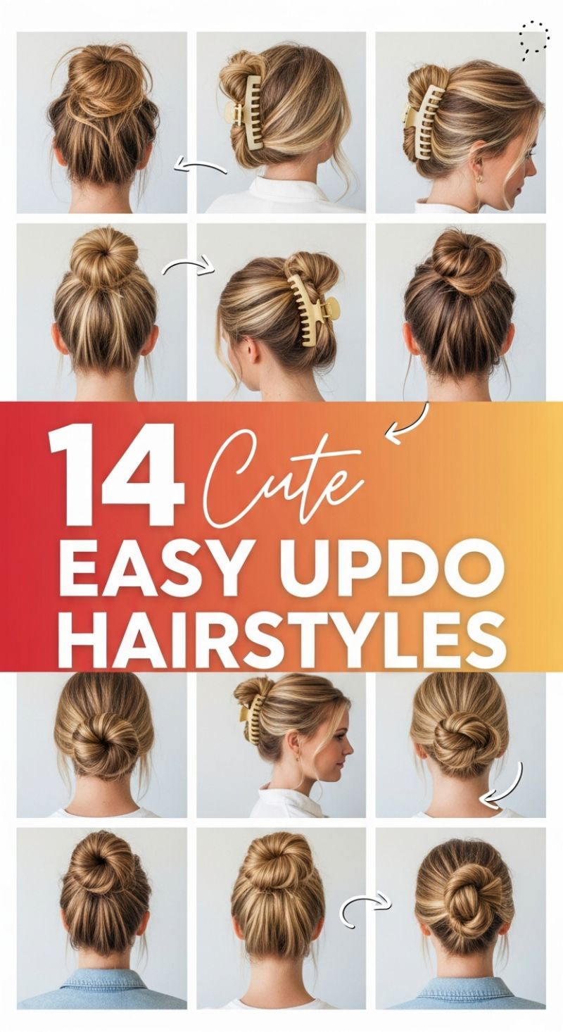 14 Cute Easy Updo Hairstyles