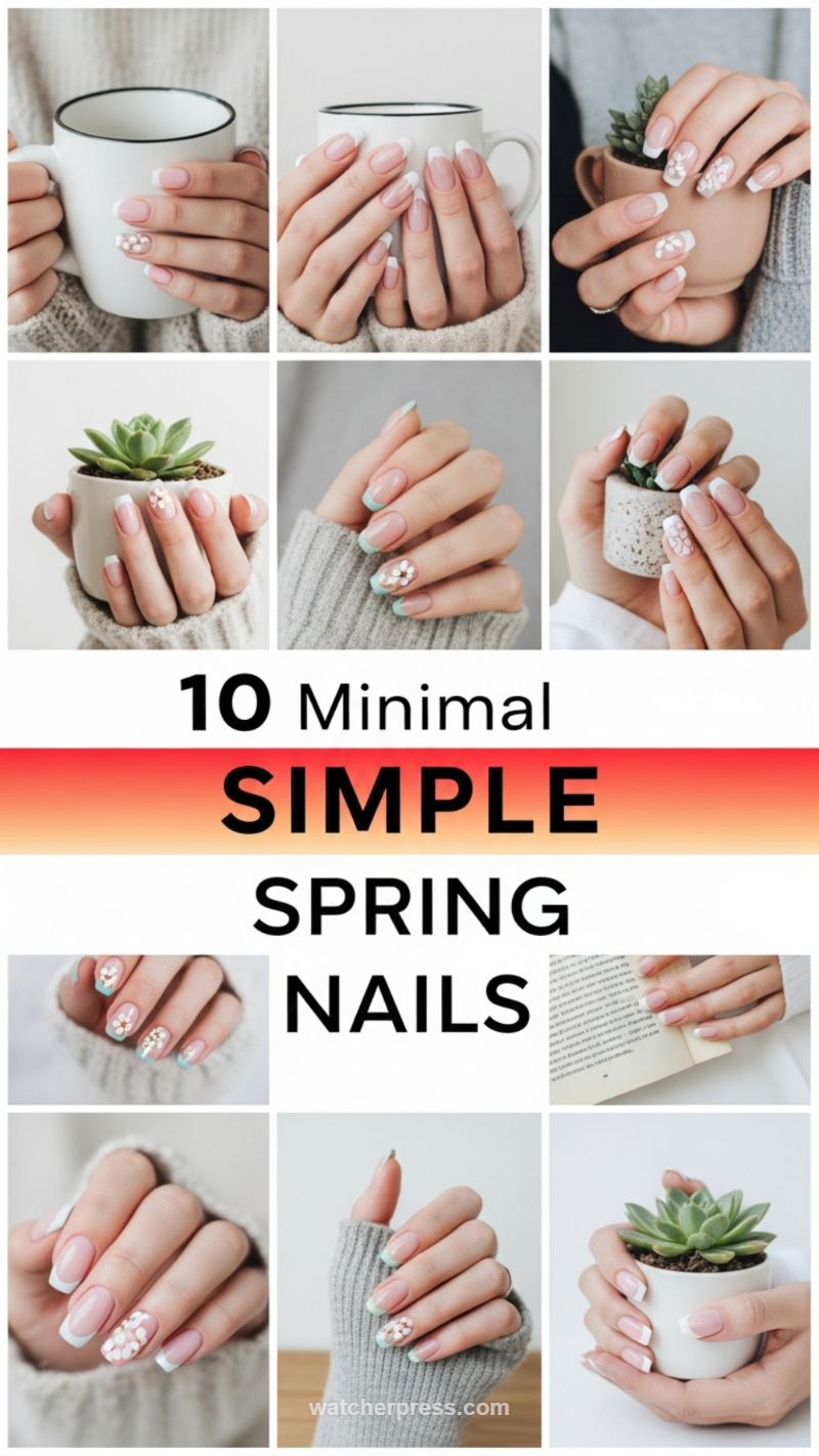 14. Minimal Simple Spring French Tips