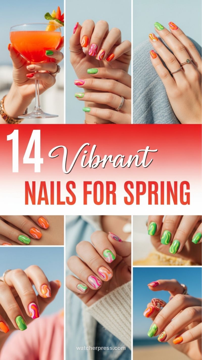 14. Vibrant Neon Swirls for Spring