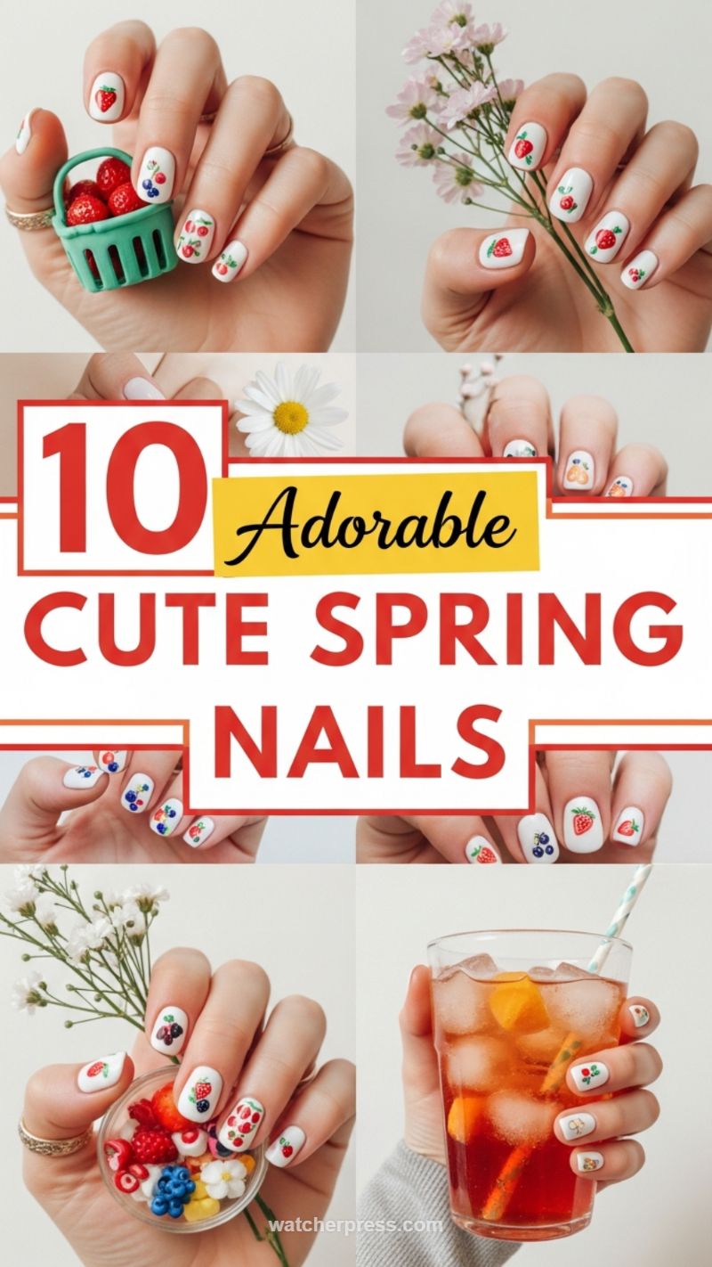 15. Adorable Fruit-Themed Nail Art