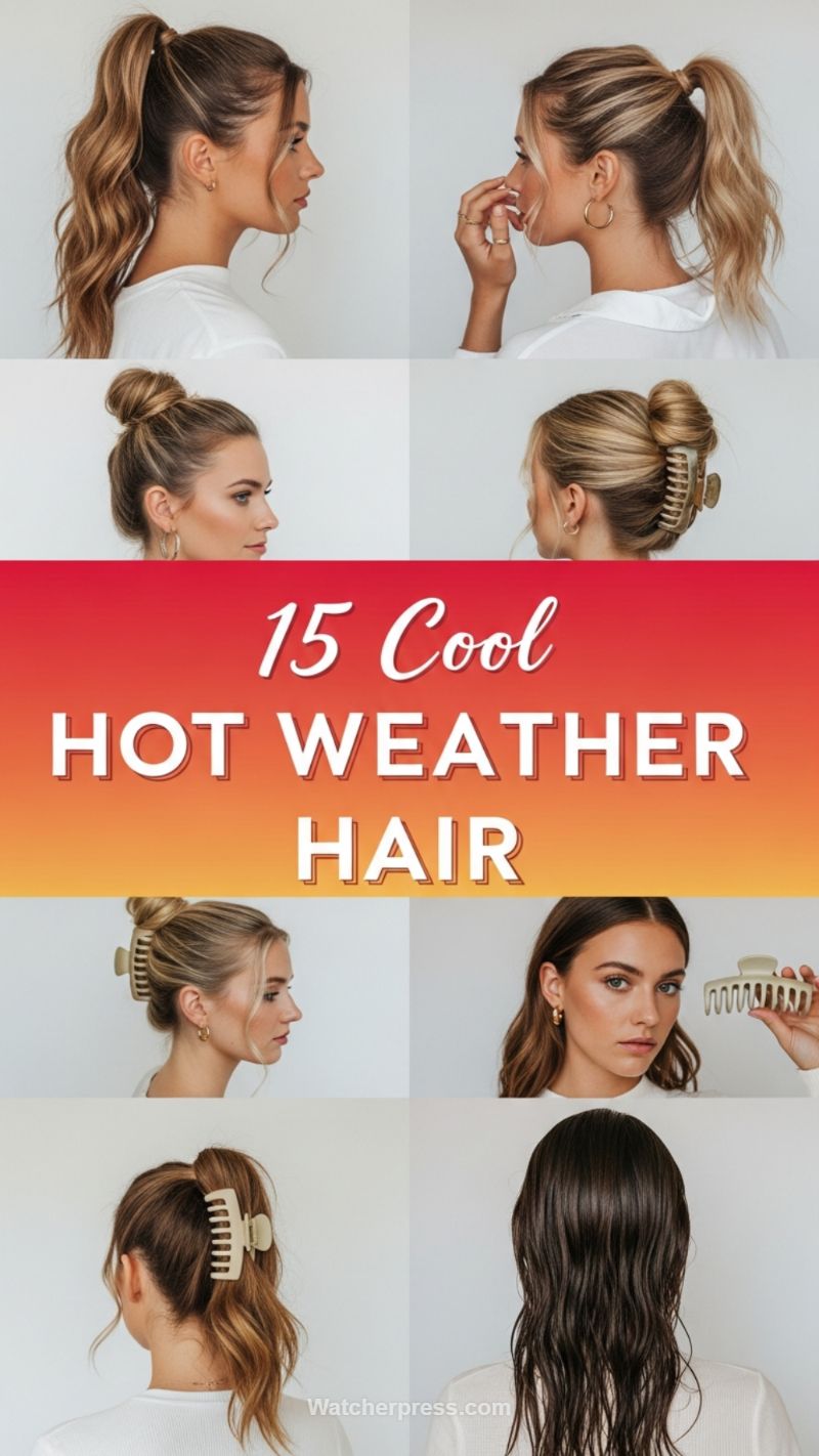15 Cool Hot Weather Hair Styles: Effortless Updos and Claw Clip Mastery