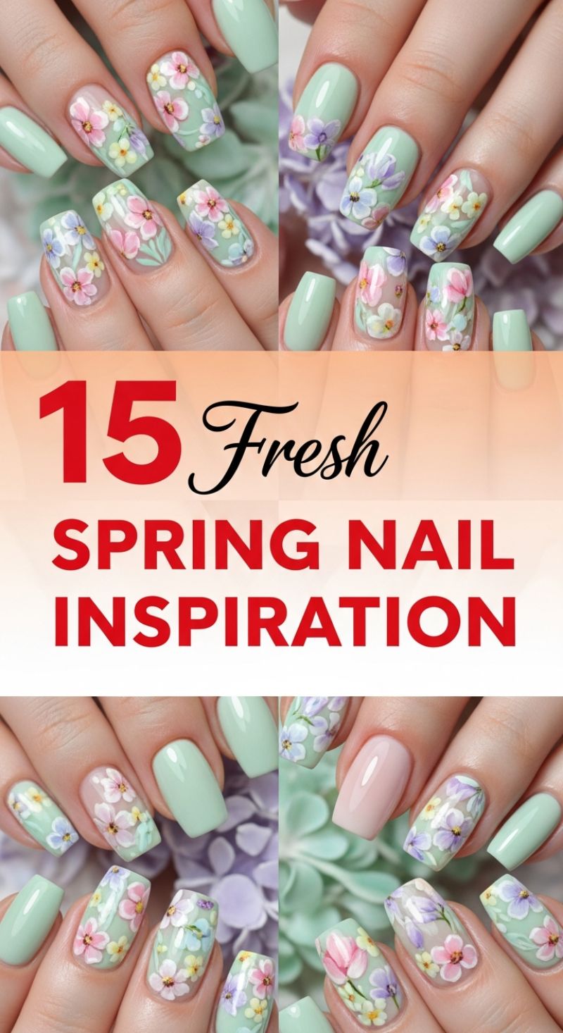 15 Fresh Spring Nail Inspiration: The Delicate Pastel Floral