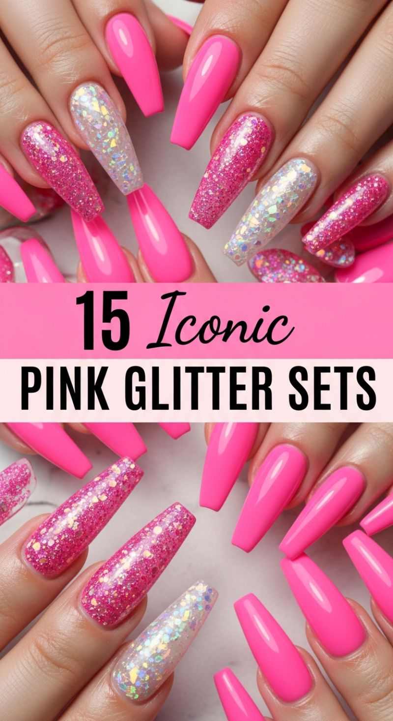 15 Iconic PINK GLITTER SETS