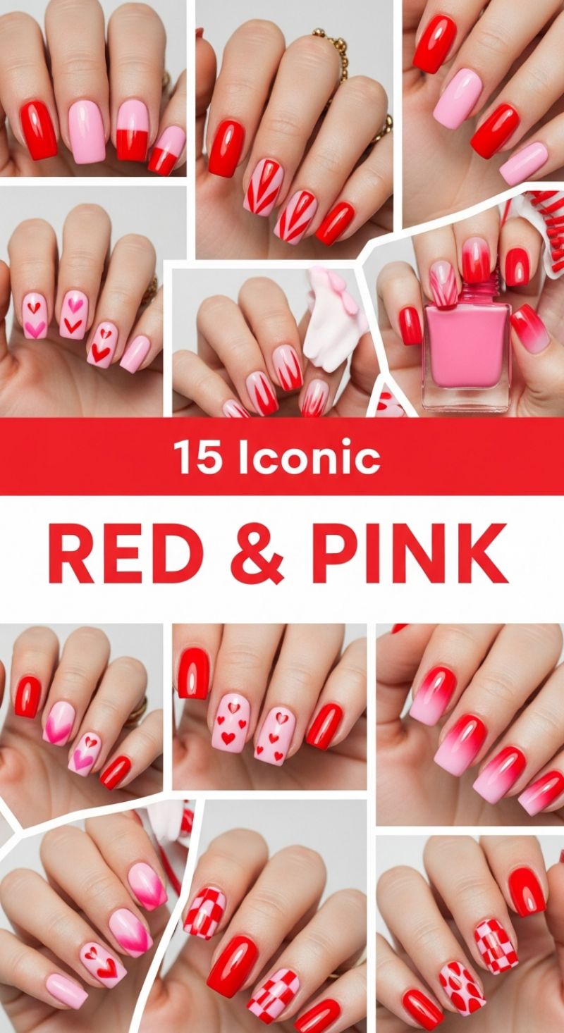 15 Iconic RED & PINK Nail Designs